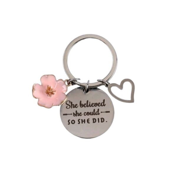 "She Believed She Could So She Did" Keychain - Picture 3 of 5